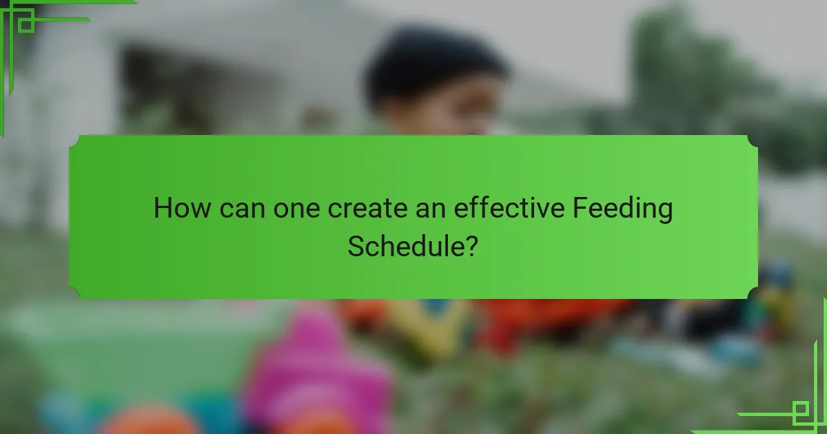How can one create an effective Feeding Schedule?