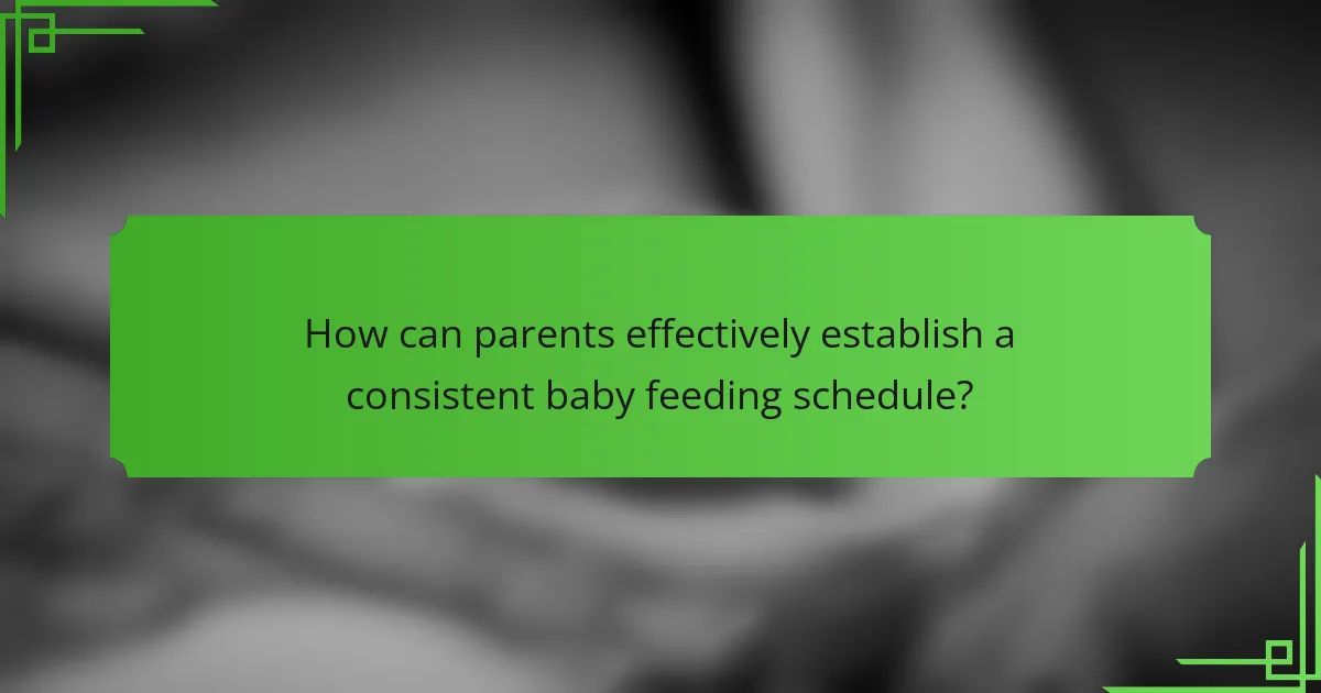 How can parents effectively establish a consistent baby feeding schedule?