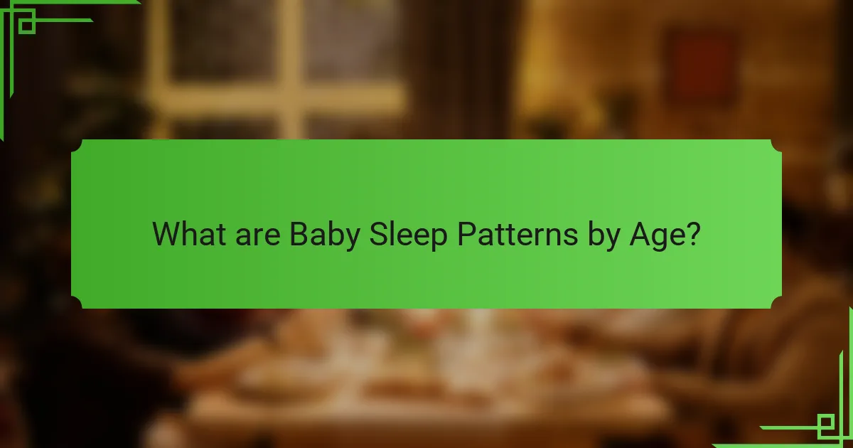 What are Baby Sleep Patterns by Age?