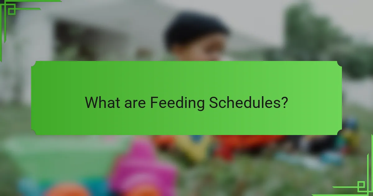 What are Feeding Schedules?