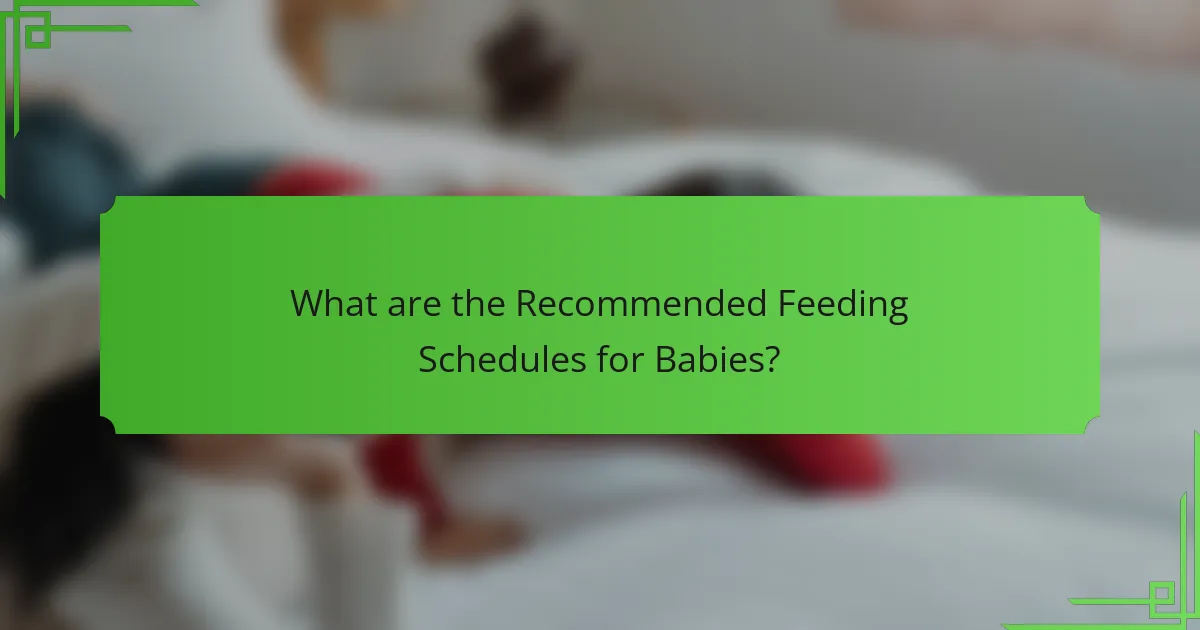 What are the Recommended Feeding Schedules for Babies?